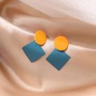 Geometric Frosted Stud Earring As Shown In Figure - One Size