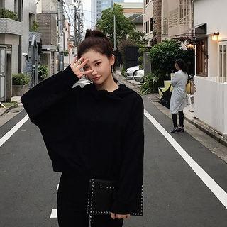 Tie-neck Dolman-sleeve Hoodie