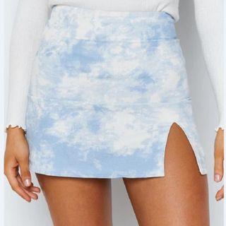 Tie-dyed Slit Mini Skirt