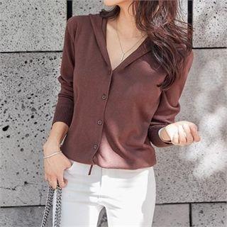 Hooded Drawcord Cardigan