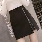 High-waist Fitted Zip Mini Skirt