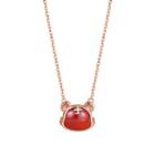 Tiger Faux Gemstone Pendant Sterling Silver Necklace 1 Pc - Necklace - Gold - One Size