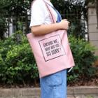 Lettering Shopper Bag With Pouch