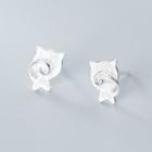 925 Sterling Silver Cat Stud Earring 1 Pair - S925 Silver - One Size