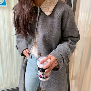 Fleece Lined Wool Blend Mac Coat