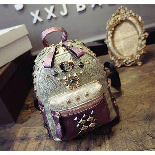 Studded Colour Block Backpack