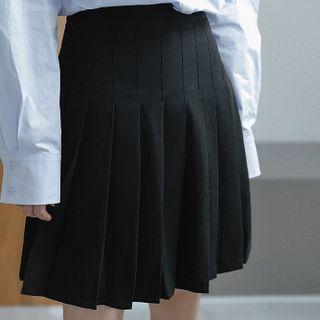 Plain Pleat A-line Skirt