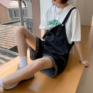 Roll Up Denim Jumper Shorts