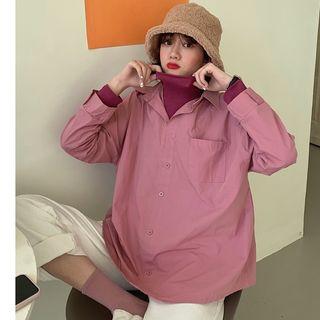 Long-sleeve Turtle-neck Shirt