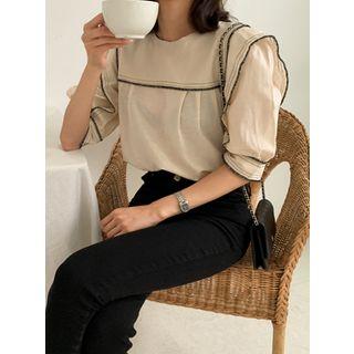 Sharp-shoulder Stitched Blouse