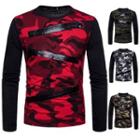 Long-sleeve Camo Print T-shirt
