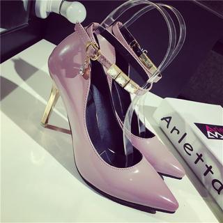 Pointy-toe Ankle-strap High-heel Pumps