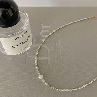 Pearl-accent Bead Necklace Ivory - One Size