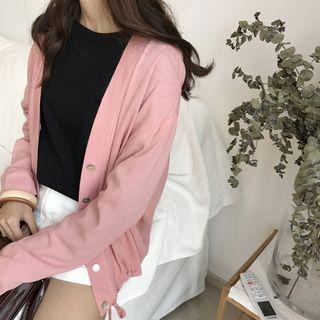 V-neck Drawstring Cardigan