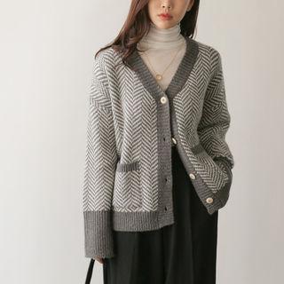 Herringbone Alpaca Blend Cardigan
