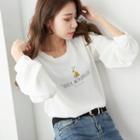 Long Sleeve Print T-shirt Off-white - One Size