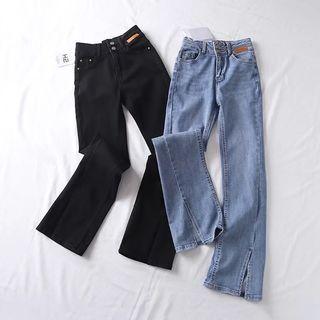 Mid Rise Bootcut Slit Jeans