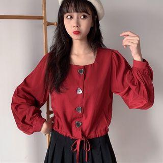 Puff-sleeve Copped Top