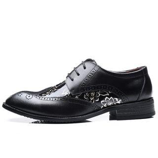 Floral Paneled Oxfords