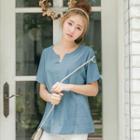Short-sleeve Denim Top