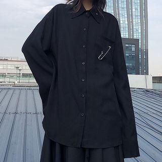 Couple Matching Pin Detail Shirt Black - One Size