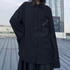 Couple Matching Pin Detail Shirt Black - One Size