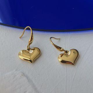 Stainless Steel Heart Drop Earring
