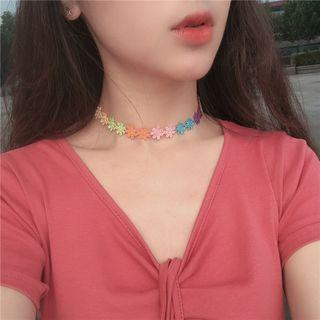 Flower Choker Choker - Flowers - Multicolor - One Size