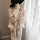 Floral Print Shawl =nude Pink - One Size