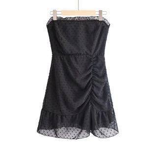 Strapless Dotted Mini Dress