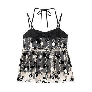 Lace Halter Top Black - One Size