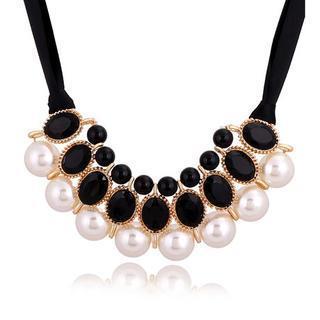 Faux-pearl & Jewel Necklace