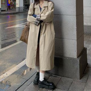 Long-sleeve Tie-waist Trench Jacket