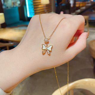 Butterfly Necklace X181 - Gold - One Size