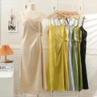 Satin Twisted Sleeveless Midi Dress In 7 Colors