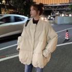 Wide Medium Long Cotton Jacket Almond - One Size