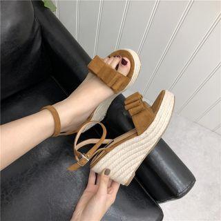 Straw Bow Heel Sandals