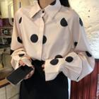 Long-sleeve Dotted Shirt As Shown In Figure - One Size