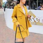 Double-breasted Coat / Mock Two-piece Long-sleeve Dress