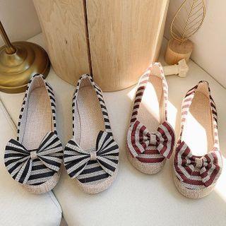 Striped Panel Bow Flats