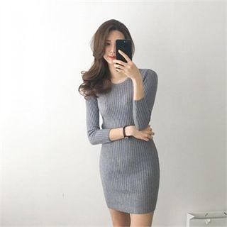 Rib-knit Mini Bodycon Dress