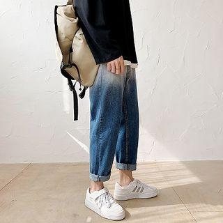 Gradient Straight-cut Cropped Jeans