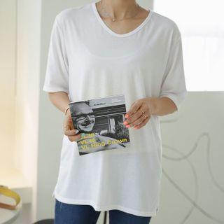 Silky-touch Plain T-shirt