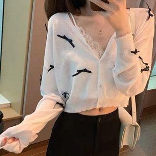 Embellished Light Cardigan White - One Size