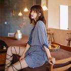 Dotted Panel 3/4-sleeve Playsuit