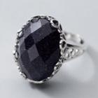 Faux Crystal Sterling Silver Ring Silver - One Size
