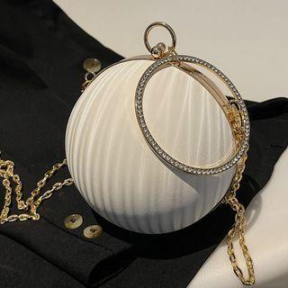 Rhinestone Round Box Crossbody Bag
