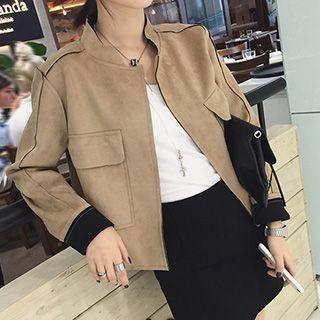 Faux Suede Cropped Jacket