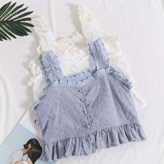 Ruffled-trim Cropped Camisole Top