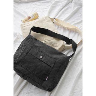 Flap-pocket Corduroy Cross Bag